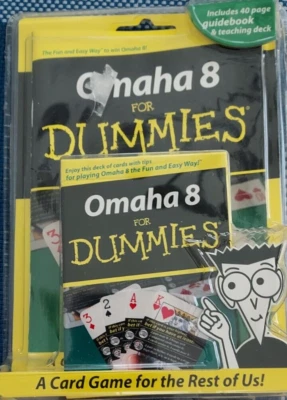Playing Card Deck OMAHA 8 FOR DUMMIES Card Game Guidebook Teaching  - Image 1 of 2