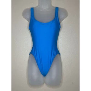 J. Crew Heritage Scoopback One-Piece Swimsuit Blue Size 2 Summer Vacation - Picture 1 of 8