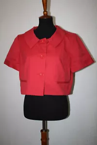 LOFT Gr. 12 rostrot 3 Knöpfe gefüttert kurz Baumwolle Jacke - Bild 1 von 6