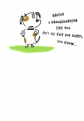 Смешной Happy день рождения внучка собаки весело игры много любви визитная карточка - Изображение 1 из 3