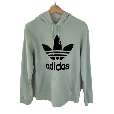 Adidas Pullover Hoodie Light Blue Big Velvet Trefoil Logo Size XS - Image 1 of 4