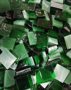 Mosaic Glass: SHAMROCK GREEN 5 oz Stained Glass pack (about 100 Hand Cut Pieces) - Picture 1 of 2