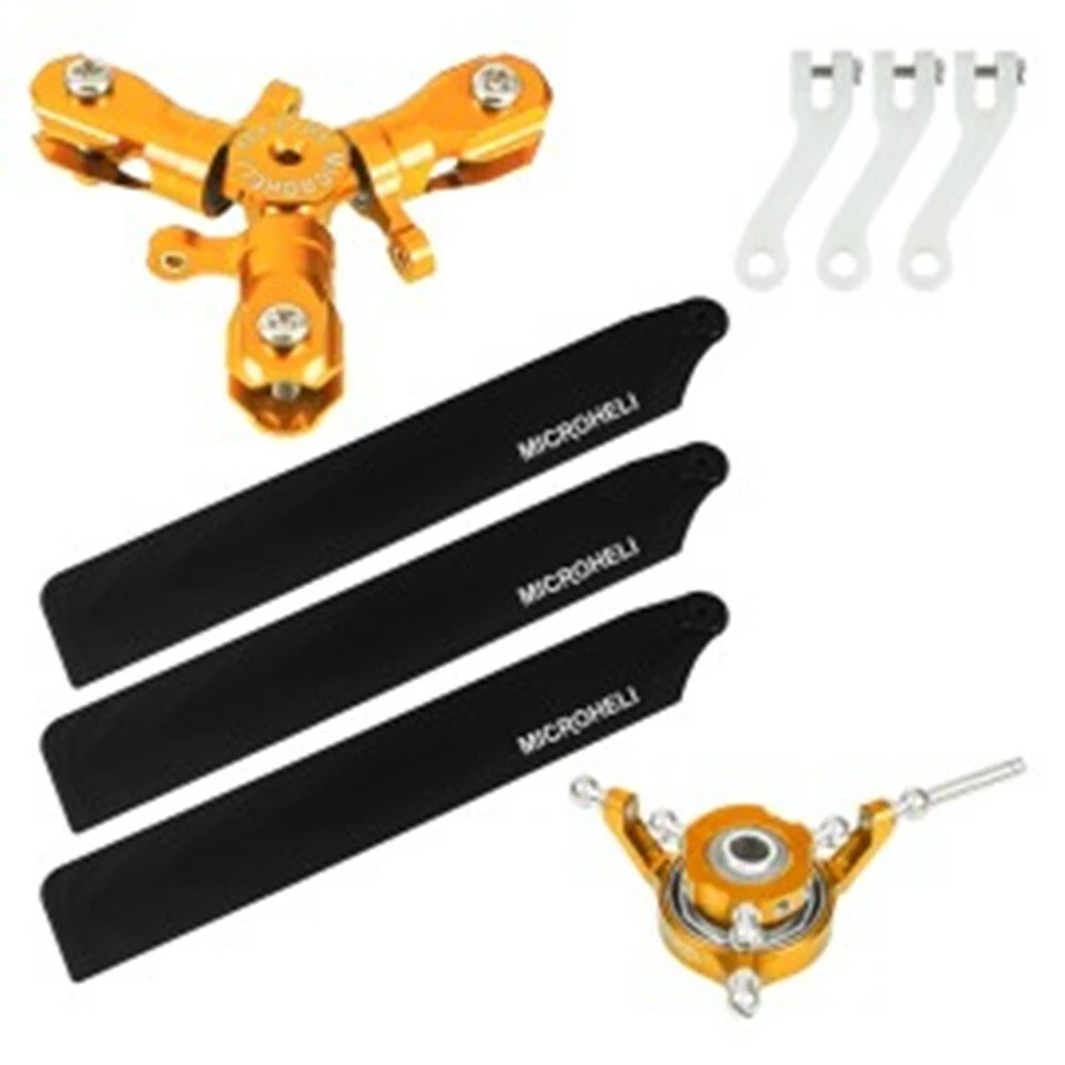 Microheli CNC Triple Black Plastic Blades Conversion Set (GOLD) - GOOSKY S1 - Image 1 of 1