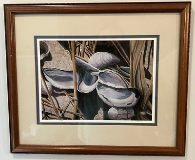 Joseph Cousins "Mussel Beach" Print 15/400 Framed & Matted Maine Artist Work - Imagem 1 de 4
