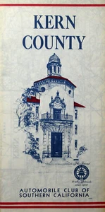 Vintage Kern County Bakersfield Map Auto Club Southern California Taft 1950s - Picture 1 of 12