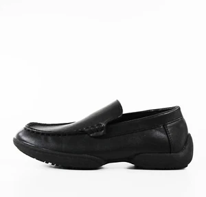 REACTION KENNETH COLE  Boys Driving Dime Black Leather Moccasin - Picture 1 of 4