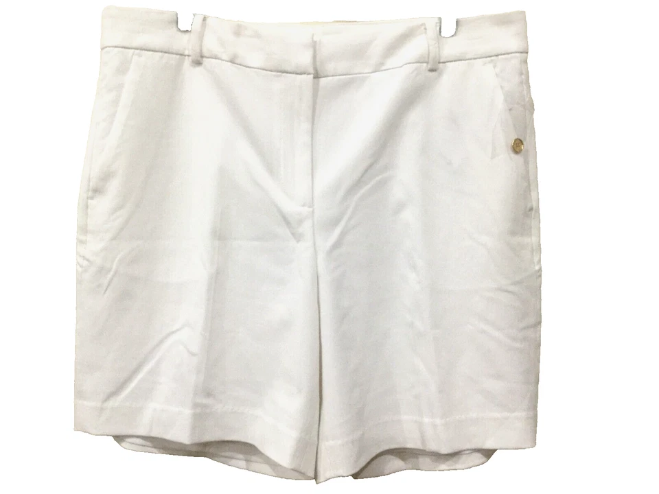 Shorts Michael Kors feminino tamanho 12 branco elegante forrado bolsos perna reta $115 - Imagem 1 de 4