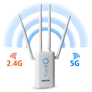 1200Mbps WiFi Range Extender WiFi Repeater Wireless Internet Signal Booster Dual