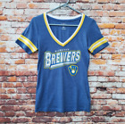 🔥 Milwaukee Brewers Campus Lifestyle V Neck Shirt Women's Small S MLB