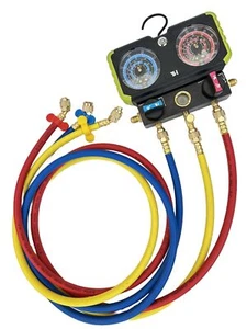 HVAC Motor Tech Mini Split AC Refrigerant Diagnostic Manifold Gauge & Hoses Set - Picture 1 of 13