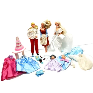 Vintage Cinderella Barbie Doll Figures Playset Clothing and Accessories Lot - Picture 1 of 20