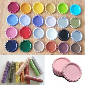 100PCS 1" Flat Steel Beer Bottle Top Cap Lids Sign Wall Decor Colorful DIY Craft - Picture 1 of 11