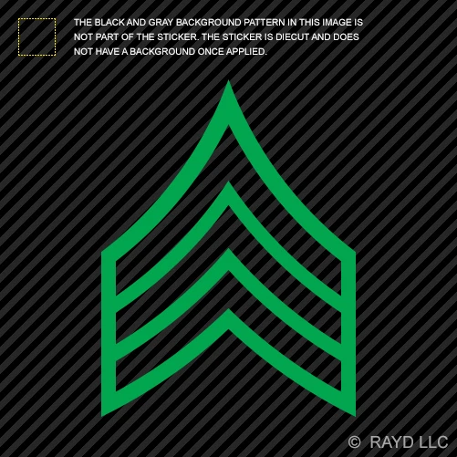 E-5 Sargento Rango Pegatina Troquelada Calcomanía SGT OR-5 E5 Ejército de EE. UU. Foto 1 de 1