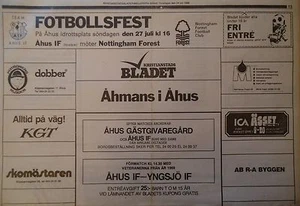 Bladet Friendly 27.7.1986 Ahus IF - Nottingham Forest - Picture 1 of 2
