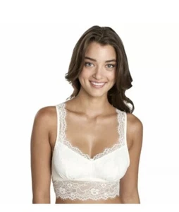 New! Candie’s EYELASH Lace JUNIORS BRA XL Ivory PULLOVER Racer Back - Picture 1 of 2