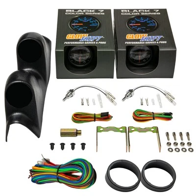 GlowShift B7 Water & Transmission Temp Gauges + Pod for 00-07 Chevy Silverado - Image 1 of 4