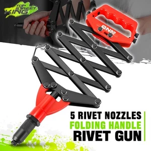 Juego de herramientas de llave de pistola remachadora plegable de 32" para remachar decoración placas de metal - Imagen 1 de 7
