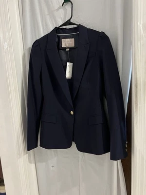 Blazer Banana Republic Azul Marino Un Botón Talla 6 Pequeño Nuevo con Etiquetas Mezcla de Lana Foto 1 de 4