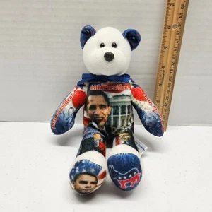 PRESIDENT BARACK OBAMA TEDDY BEAR - Limited Treasures 9" Plush 2008 - Picture 1 of 6