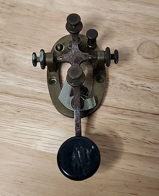 Telegraph Morse Code Key Ham Radio Unknown MFG Built Well Soldered Spring - Image 1 of 4