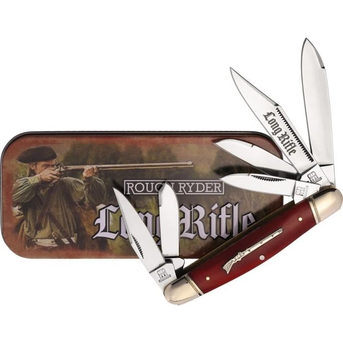 Rough Rider Long Rifle Stockman Knife Six Blade Red Bone Stainless - Image 1 of 1