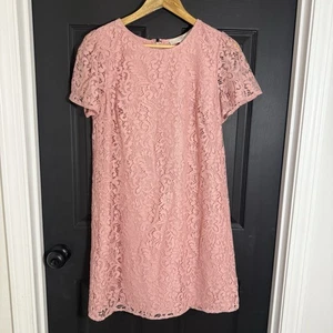 Ann Taylor Desert Rose Pink Floral Lace Short Sleeve Sheath Dress Sz 6 New - Picture 1 of 7