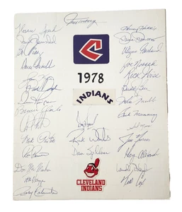 Cartel firmado por el equipo de los Indios de Cleveland 1978 31-A Thornton, D Kuiper, Rick Waits - Imagen 1 de 8