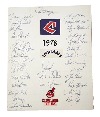 1978 Cleveland Indians Team Signed 31- A Thornton, D Kuiper, Rick Waits poster - Image 1 of 4