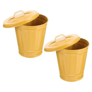  2 Pcs Countertop Trash Can with Lid Desktop Small Garbage Bucket Waste Storage - Picture 1 of 12