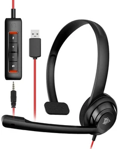HW02 USB Headset with Microphone Noise Cancelling &in-line Control, Ultra Com... - Picture 1 of 6