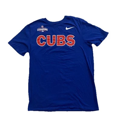 Camiseta deportiva de campeón de la Serie Mundial 2016 Nike de los Chicago Cubs talla grande MLB para hombre Foto 1 de 4