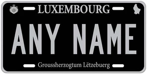 Luxemburg schwarz silber personalisiert Neuheit Auto Nummernschild beliebiger Name - Bild 1 von 3