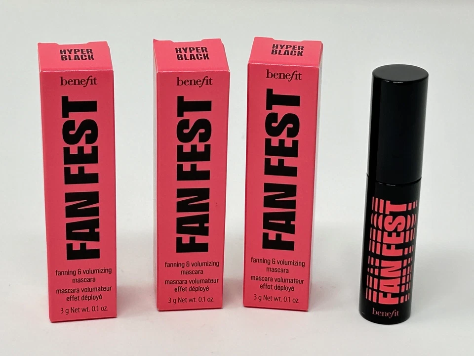 Rímel Benefit Fan Fest Hyper Black Fanning & Volumizing .1 OZ NUEVO en Caja PACK de 3 Foto 1 de 1