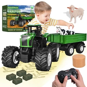 Remote Control Tractor Toy with RC Trailer -23.6 Inches 1/16 Scale RC Monster... - Picture 1 of 7