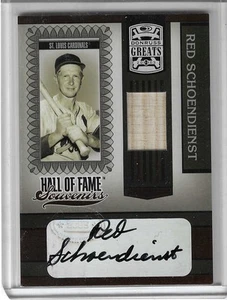 2005 Donruss Greats Red Schoendienst Hall of Fame Souvenirs GU Bat Auto #HOFS-23 - Bild 1 von 2