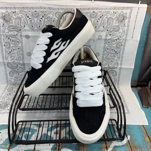 Scarpa da skate Straye Logan Flame Fat Tongue Nero Bianco Fiamme Uomo Taglia 10,5 - Foto 1 di 10