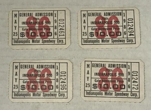 5/25/86 Indy Speedway Indianapolis 500 Race Car GA Ticket Stub Lot x (4) RAINOUT - Picture 1 of 6