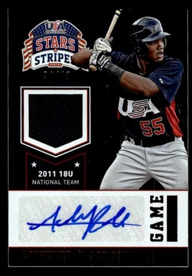 Addison Russell 2015 USA Baseball Stars Stripes Jersey Autograph Ruby /49 #3 ESE - Image 1 of 2