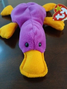 RARE TY Beanie Baby 1993 Patti The Platypus Retired with Tag Errors PVC Pellets - Bild 1 von 8