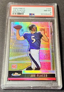 2008 Topps Finest Rookie Refractor /699 Joe Flacco RC #105 PSA 8 - Picture 1 of 2