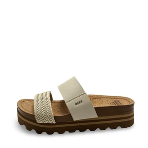 Reef Cushion Vista Hi Damen-Sandalen Vintage elfenbeinfarben Größe 6 bequeme Slipper - Bild 1 von 9