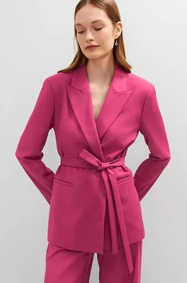 CHAQUETA BLAZER CON CINTURÓN ANN TAYLOR BERRY SPLASH NUEVA CON ETIQUETAS TALLA 6 Foto 1 de 4