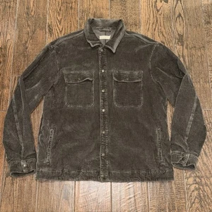 Allsaints Mens Castleford Corduroy Overshirt Green Button Shirt Jacket Large - Picture 1 of 3