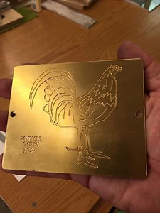 POLLO DE PELEA DE GALLOS PLACA DE GRABADO TRMPLATE PARA LA NUEVA BANDEJA DE FUENTES HERMES - Imagen 1 de 10