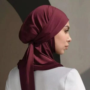 Pre-Tied Hijab Women Ninja Wrap Caps Muslim Turban Scarf Shawl Islamic Headscarf - Picture 1 of 23