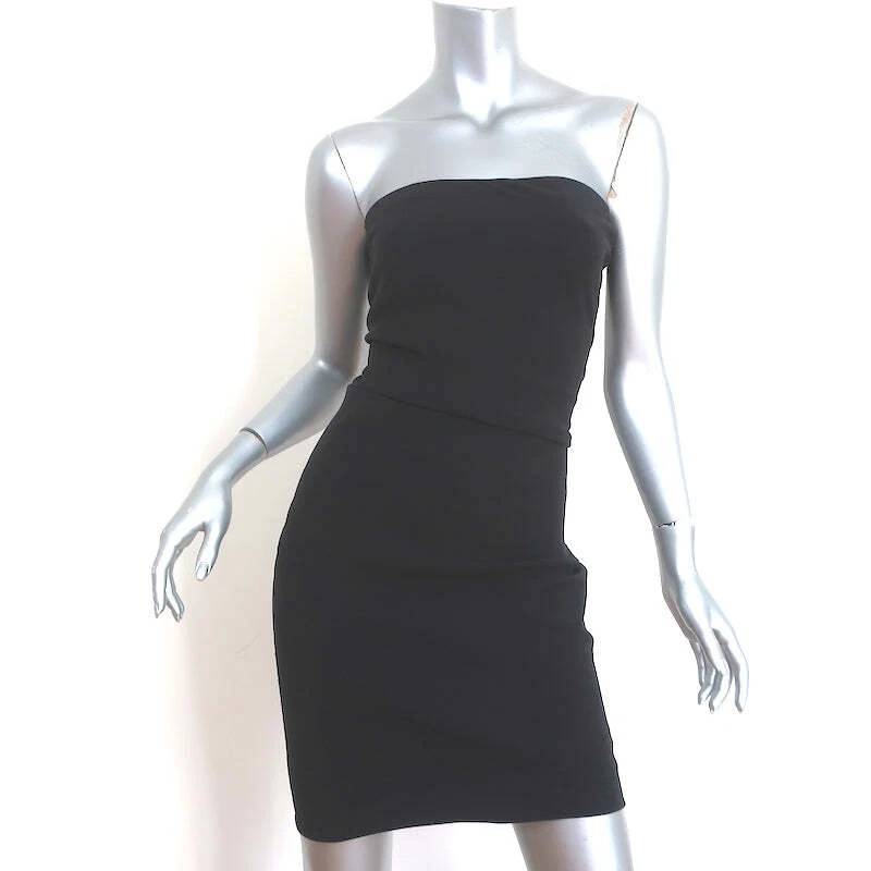 Mini Vestido Donna Karan Sin Tirantes Negro Elástico Seda Talla US 4 Foto 1 de 4
