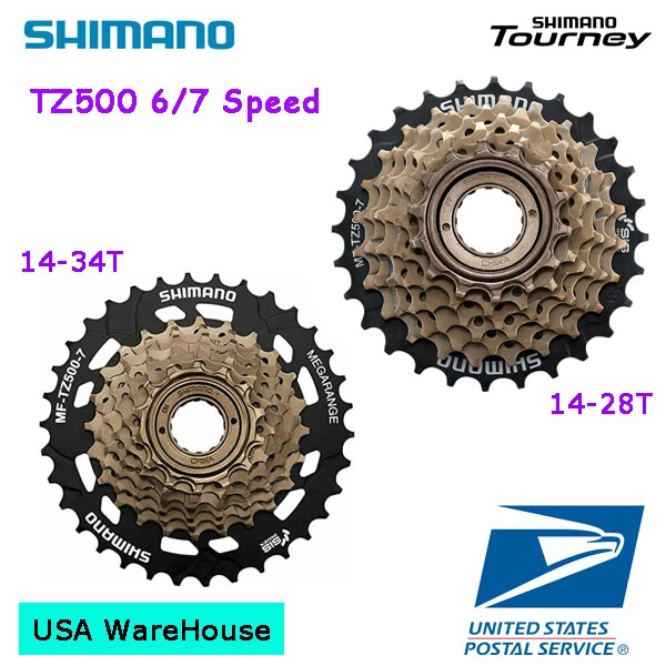 Shimano Tourney MF-TZ500 6 / 7 Speed 14-28T / 14-34T Freewheel Cassette  - Image 1 of 1