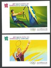 India 2012 Olympics set of 4 postcards with MS miniature sheets used First Day