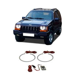 Bright White RF LED Headlight Halo Ring Kit for Jeep Grand Cherokee 93-98 - Picture 1 of 3