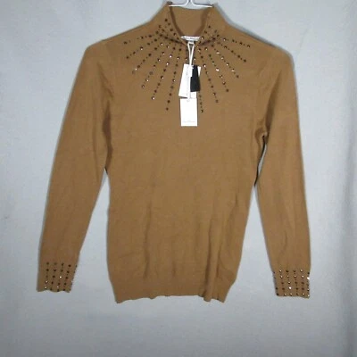 Vila Milano Sweater Womens Small Brown Geometric Pullover - Image 1 of 4